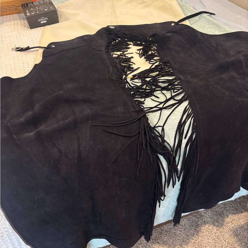 Fringe Suede Vest - Black